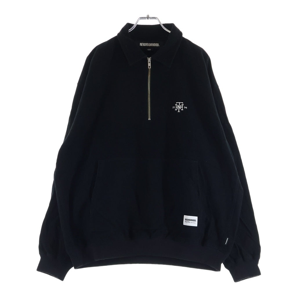 NEIGHBORHOOD(ネイバーフッド) 23AW HALF ZIP PULLOVER SHIRT LS ハーフジップ プルオーバー シャツ ブラック 232TSNH-SHM09