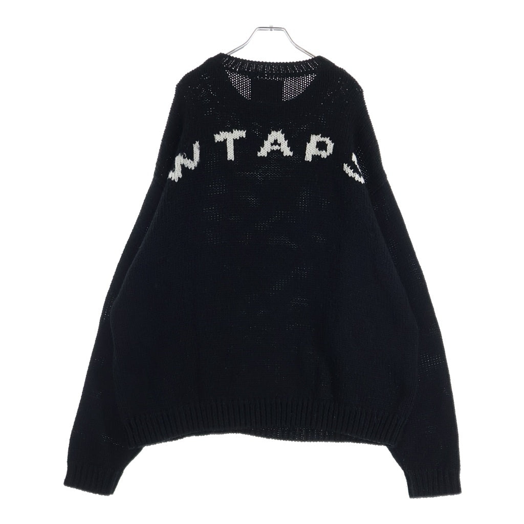 WTAPS(ダブルタップス) 23AW バックロゴ クルーネック ニット セーター ブラック 232MADT-KNM04