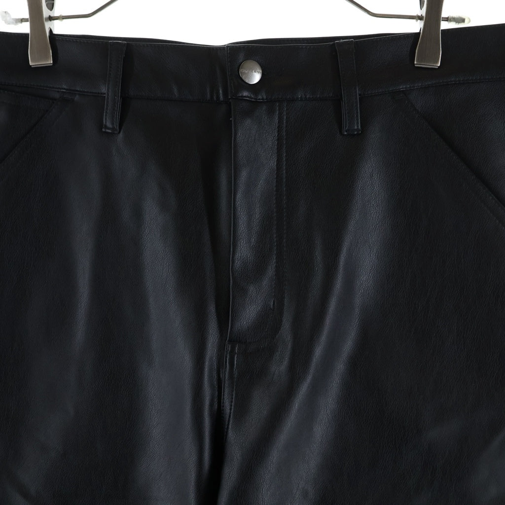 CARHARTT(カーハート) Single Knee Leather Pant シングルニー フェイクレザー パンツ ブラック I034446