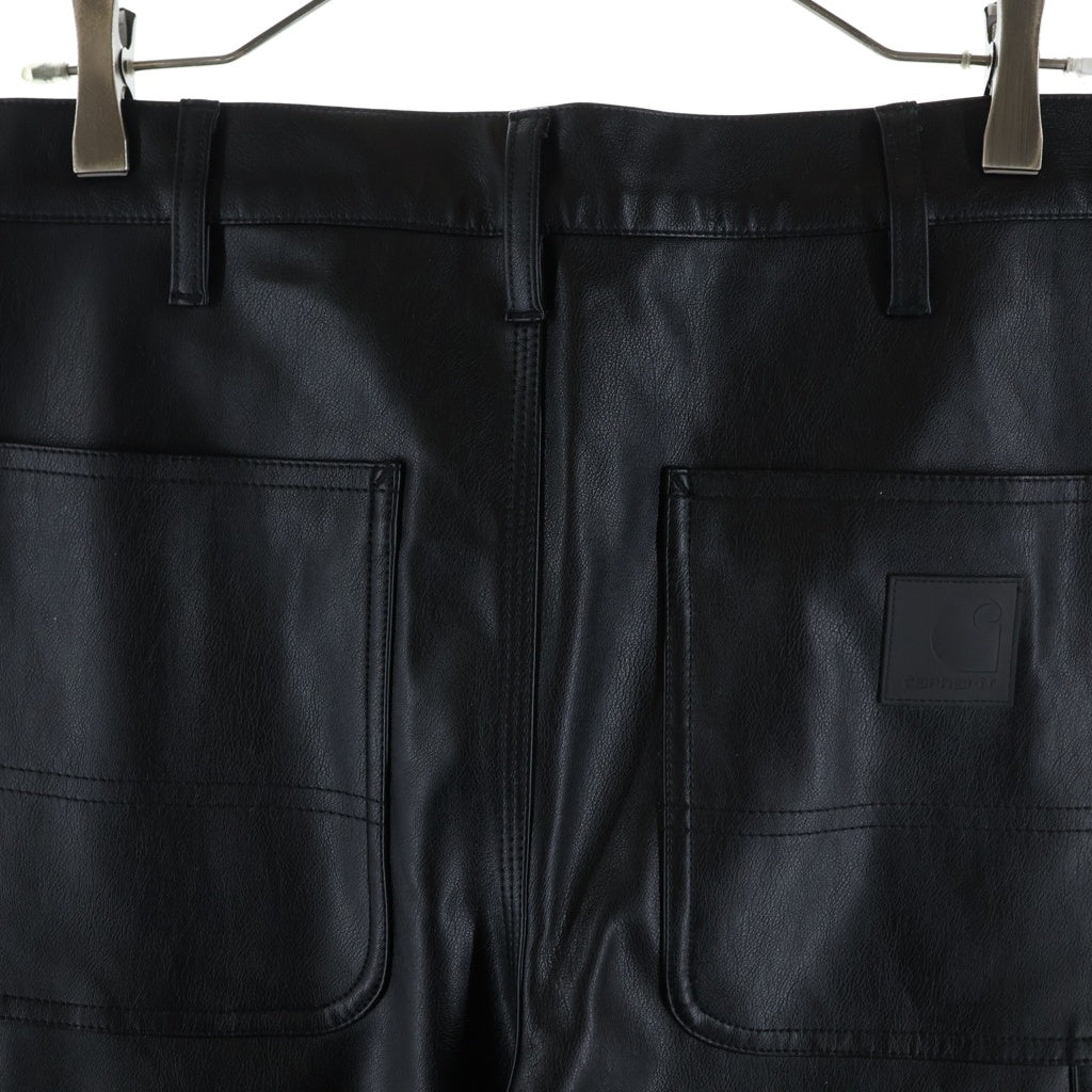 CARHARTT(カーハート) Single Knee Leather Pant シングルニー フェイクレザー パンツ ブラック I034446