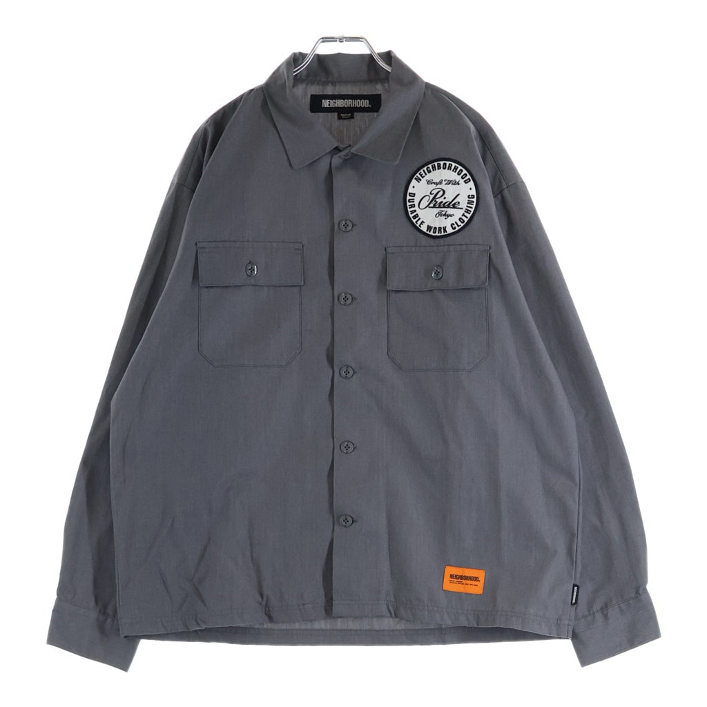 NEIGHBORHOOD(ネイバーフッド) CLASSIC WORK SHIRT LS ボタンアップ 長袖ワークシャツ グレー 242TSNH-SHM01