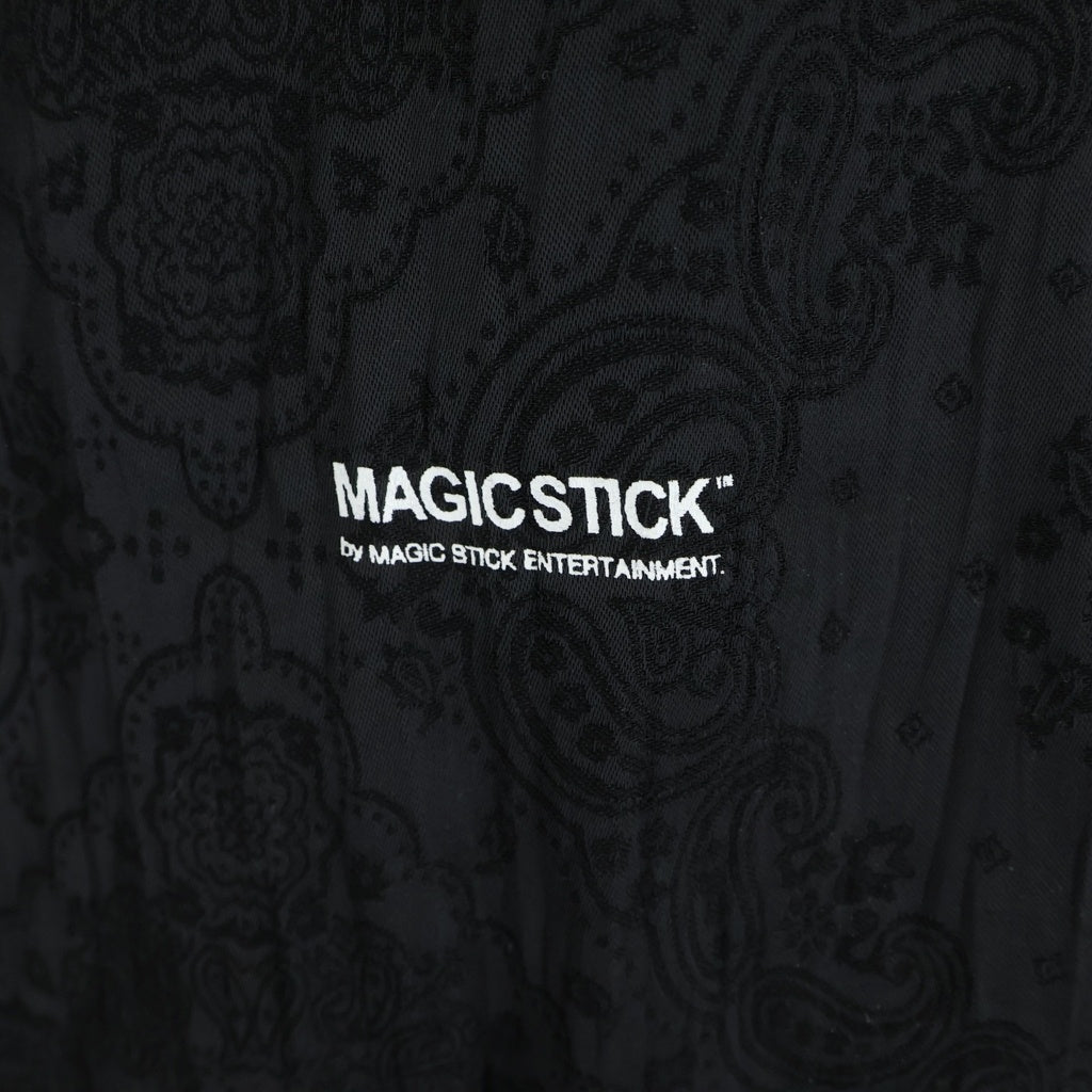 MAGIC STICK(マジックスティック) ARKWAX25周 ペイズリー柄 ボタンアップ 半袖シャツ ブラック