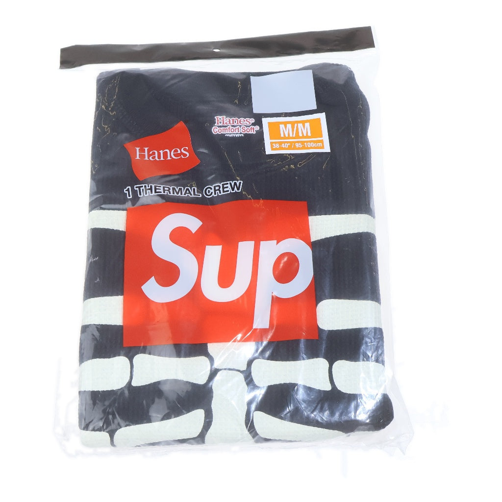 SUPREME(シュプリーム) 25AW Hanes Bones Thermal Crew (1Pack) ヘインズ ボーン サーマル長袖Tシャツ ロンT ブラック