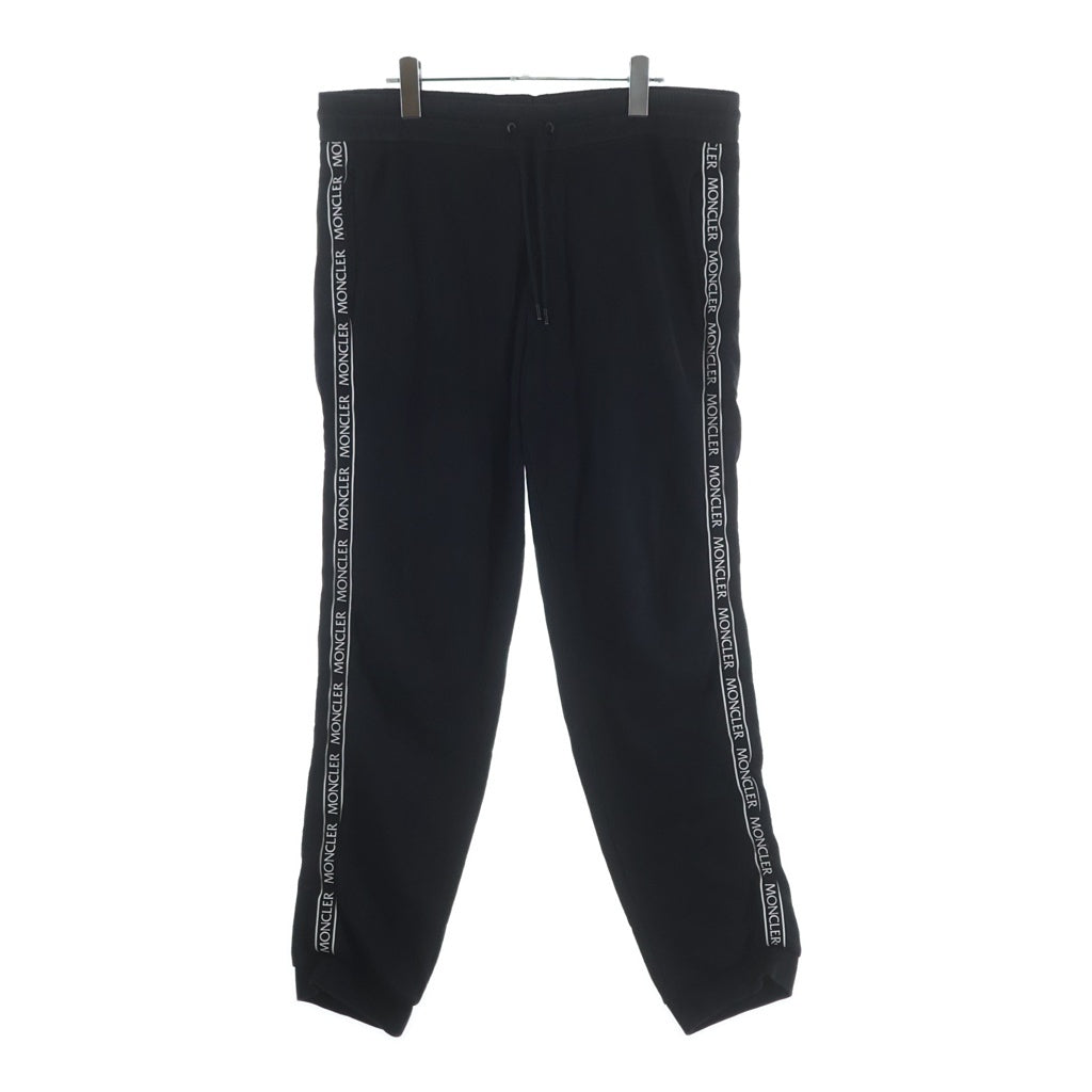 MONCLER(モンクレール) 21AW PANTALONE Side Tape Logo Cotton Sweatpants サイドテープロゴコットンスウェットパンツ G20918H00007 ブラック