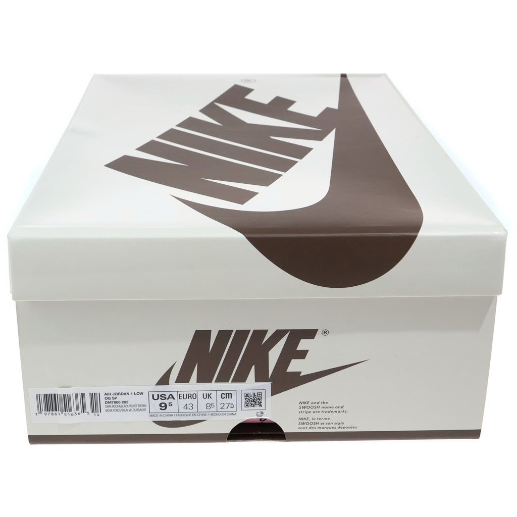 NIKE(ナイキ) ×TRAVIS SCOTT AIR JORDAN 1 LOW OG SP VELVET BROWN DM7866-202 トラヴィススコット エアジョーダン 1 ベルベット ローカットスニーカー US9.5/27.5cm