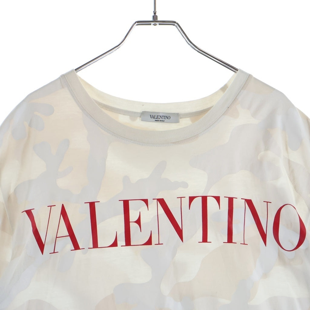 VALENTINO(ヴァレンティノ) カモフラージュ ロゴ プリント 半袖カットソー Tシャツ ホワイト WV3MG10V7NM