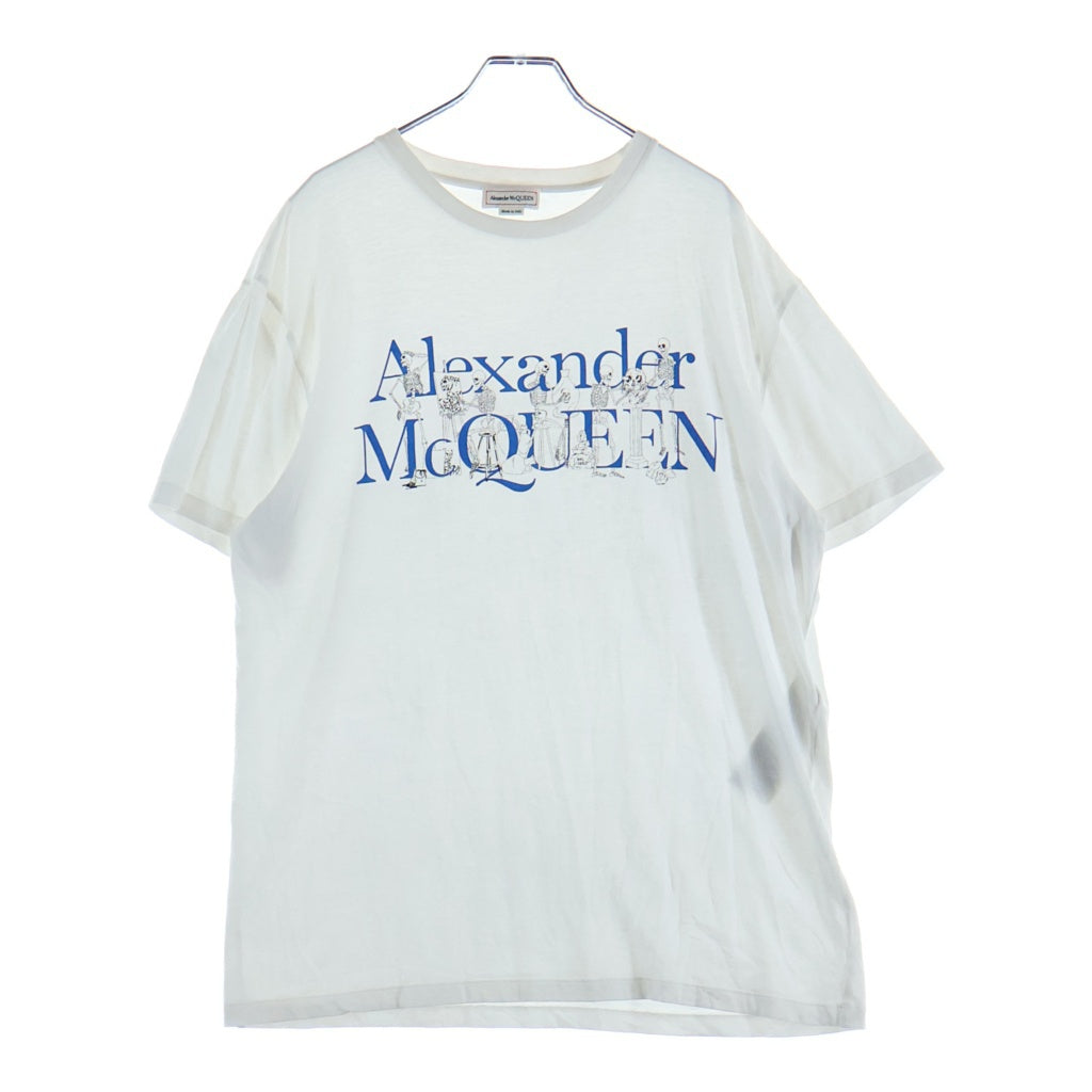 Alexander McQueen(アレキサンダーマックイーン) スカル ロゴ プリント 半袖カットソー Tシャツ ホワイト