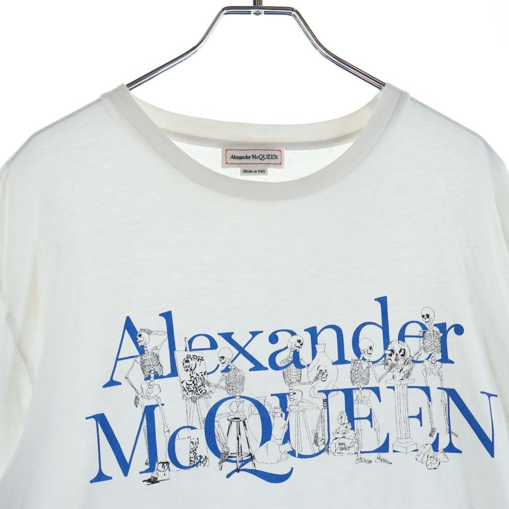 Alexander McQueen(アレキサンダーマックイーン) スカル ロゴ プリント 半袖カットソー Tシャツ ホワイト