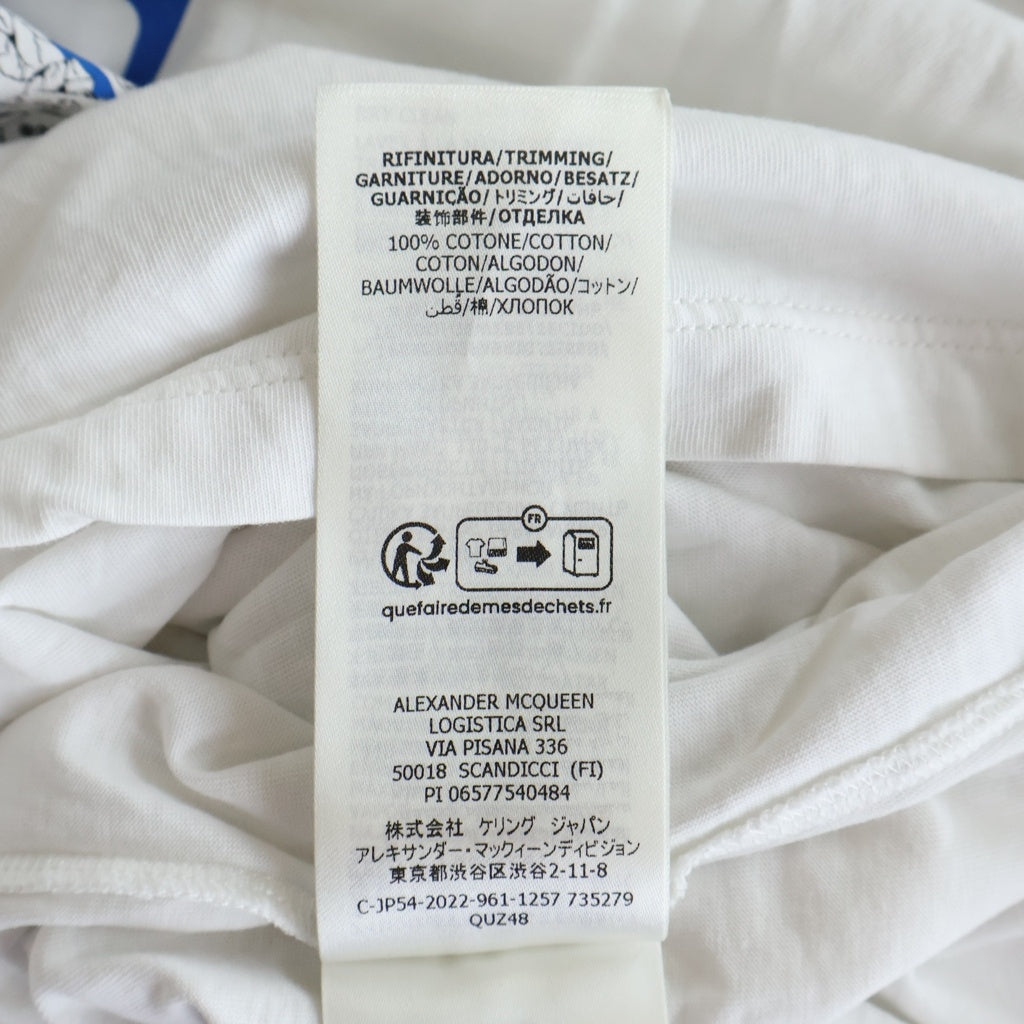 Alexander McQueen(アレキサンダーマックイーン) スカル ロゴ プリント 半袖カットソー Tシャツ ホワイト