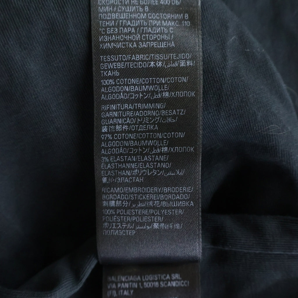 BALENCIAGA(バレンシアガ) Destroy Inside Out T-Shirt デストロイ インサイドアウト オーバーサイズ半袖Tシャツ ブラック 720198 TQVP3