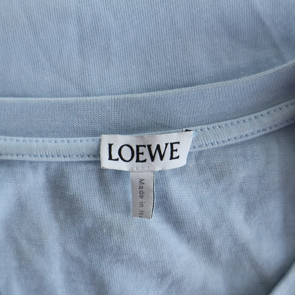 LOEWE(ロエベ) 23AW Relaxed Fit T-shirt In Cotton リラックスフィット Tシャツ アナグラム刺繍 半袖カットソー ブルー H526Y22XA4