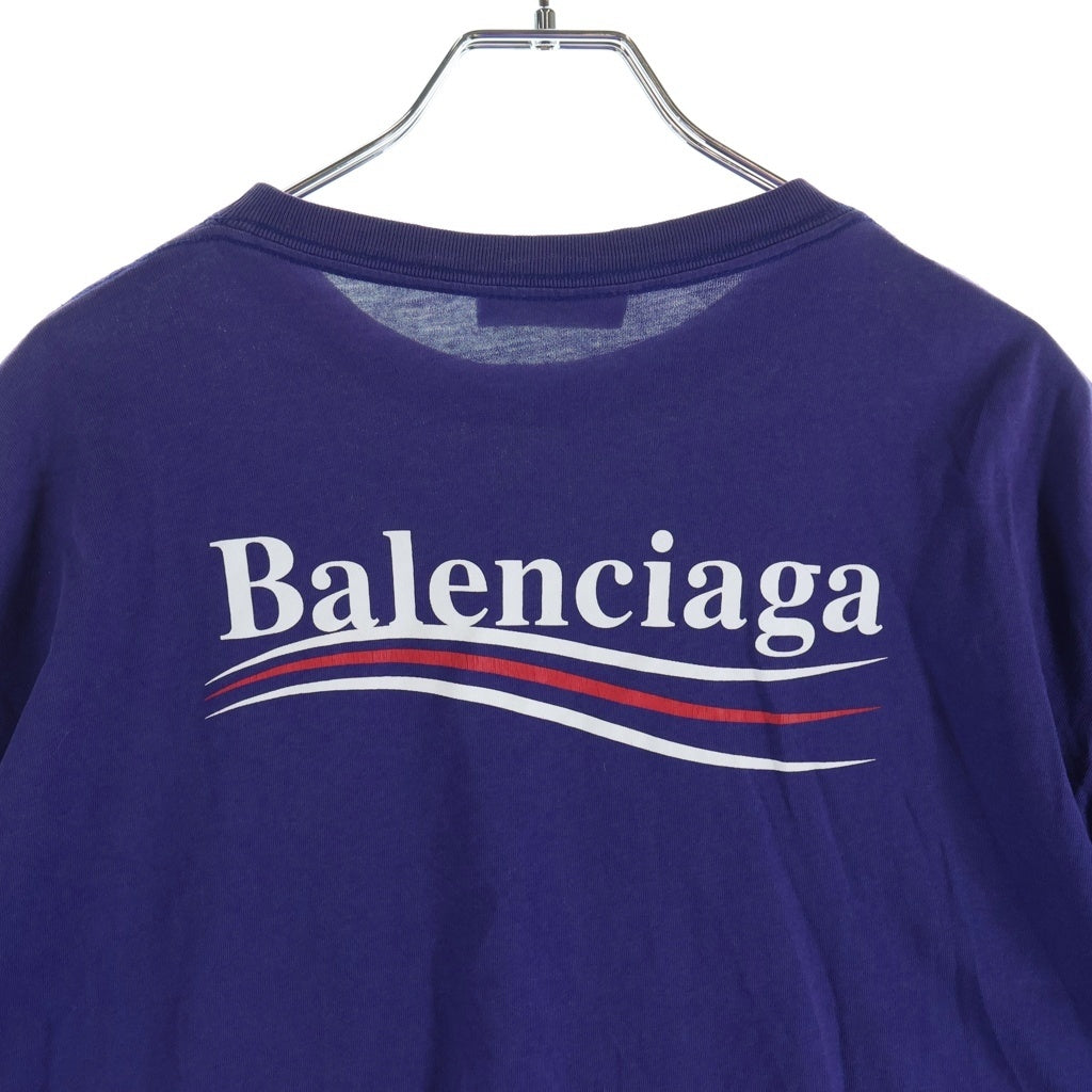 BALENCIAGA(バレンシアガ) 17AW キャンペーン ロゴ プリント 半袖 カットソー Tシャツ パープル 518213 TAV44