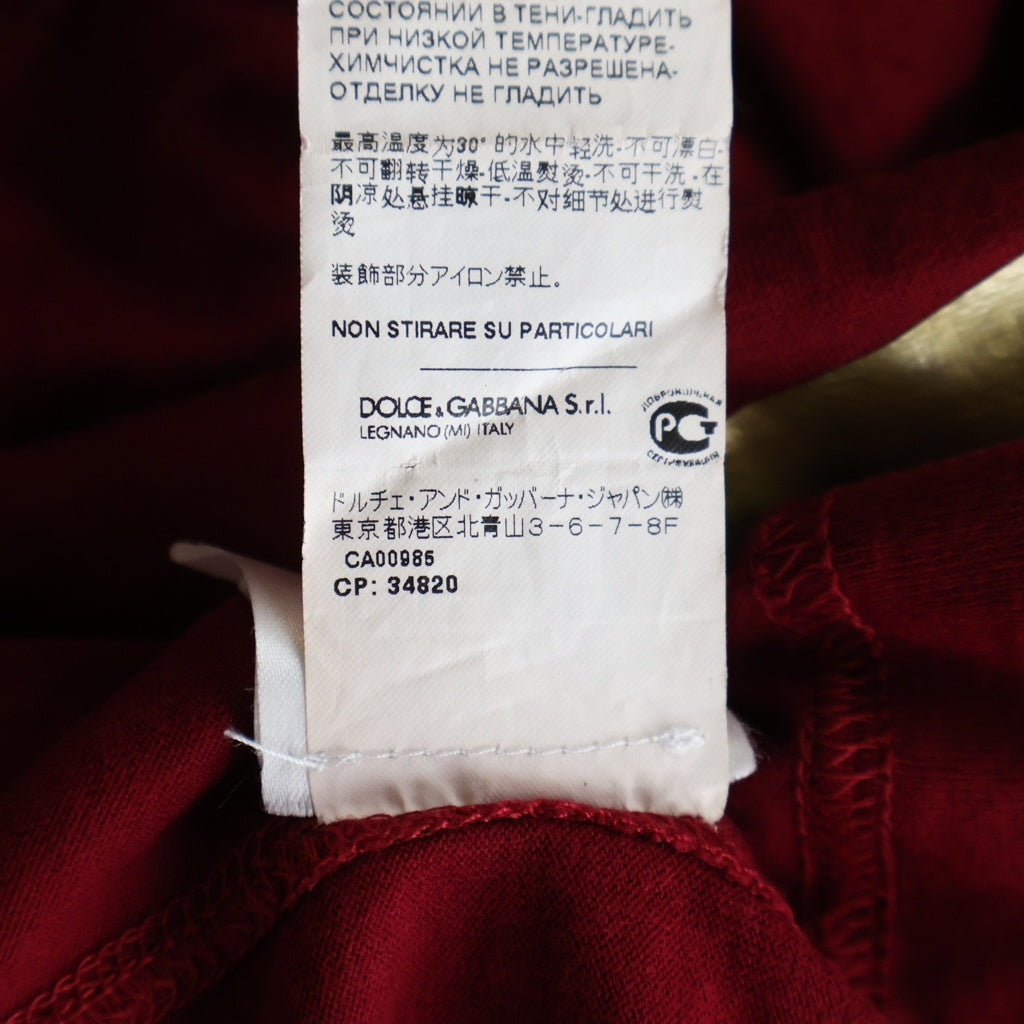 DOLCE & GABBANA(ドルチェアンドガッバーナ) ロゴプリント 半袖カットソー Tシャツ レッド G8HS4T G7RKR