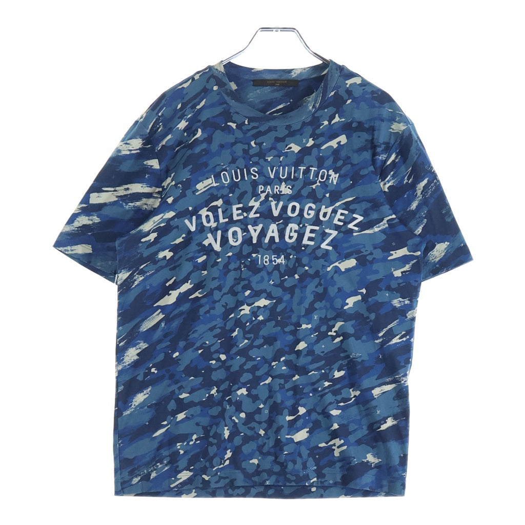 LOUIS VUITTON(ルイヴィトン) 16SS カモフラージュ ロゴ 半袖カットソー Tシャツ ブルー RM161 JOC H9Y74W