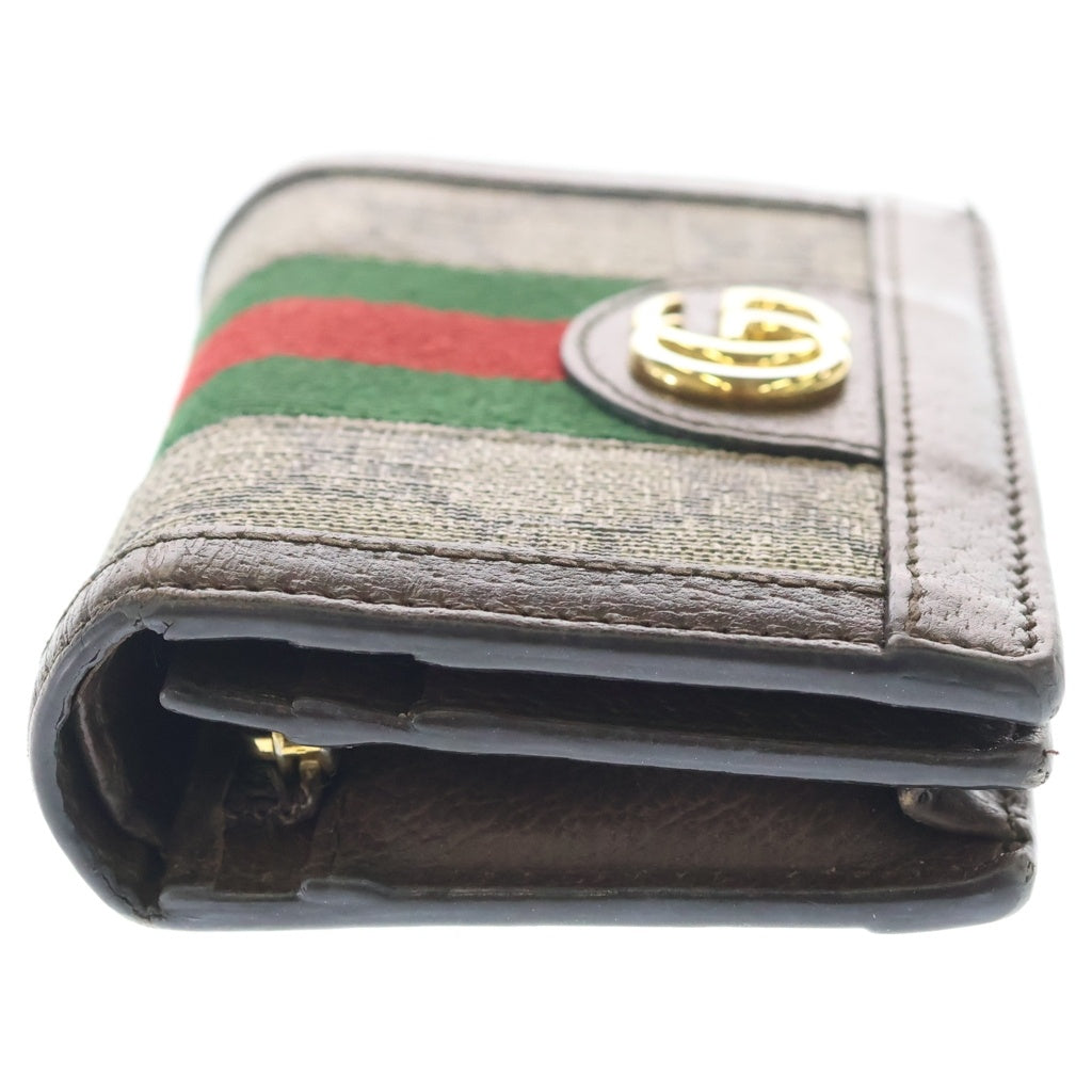GUCCI(グッチ) GGスプリームキャンバス カーフスキン ウォレト ベージュ 523155