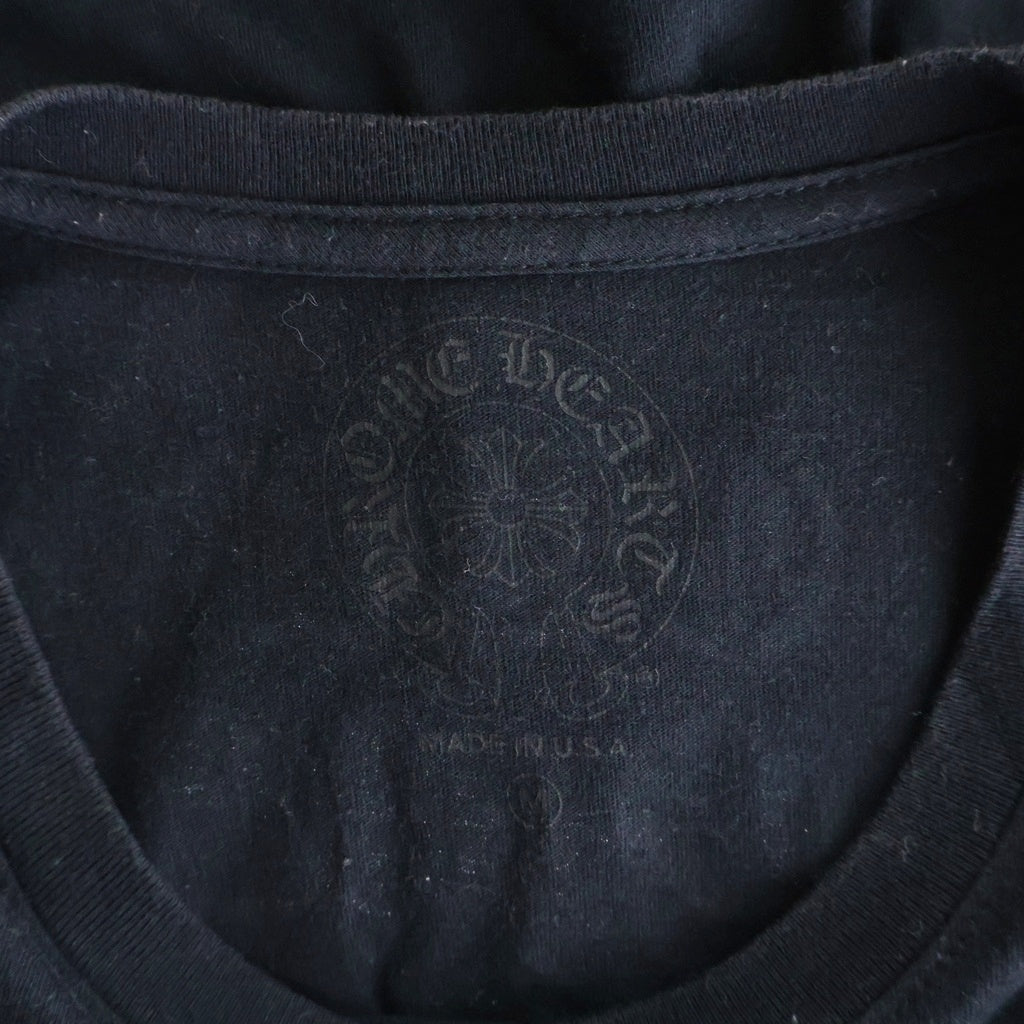 CHROME HEARTS(クロムハーツ) VERTICAL LOGO バーティカルロゴ プリント 半袖Tシャツ カットソー ブラック