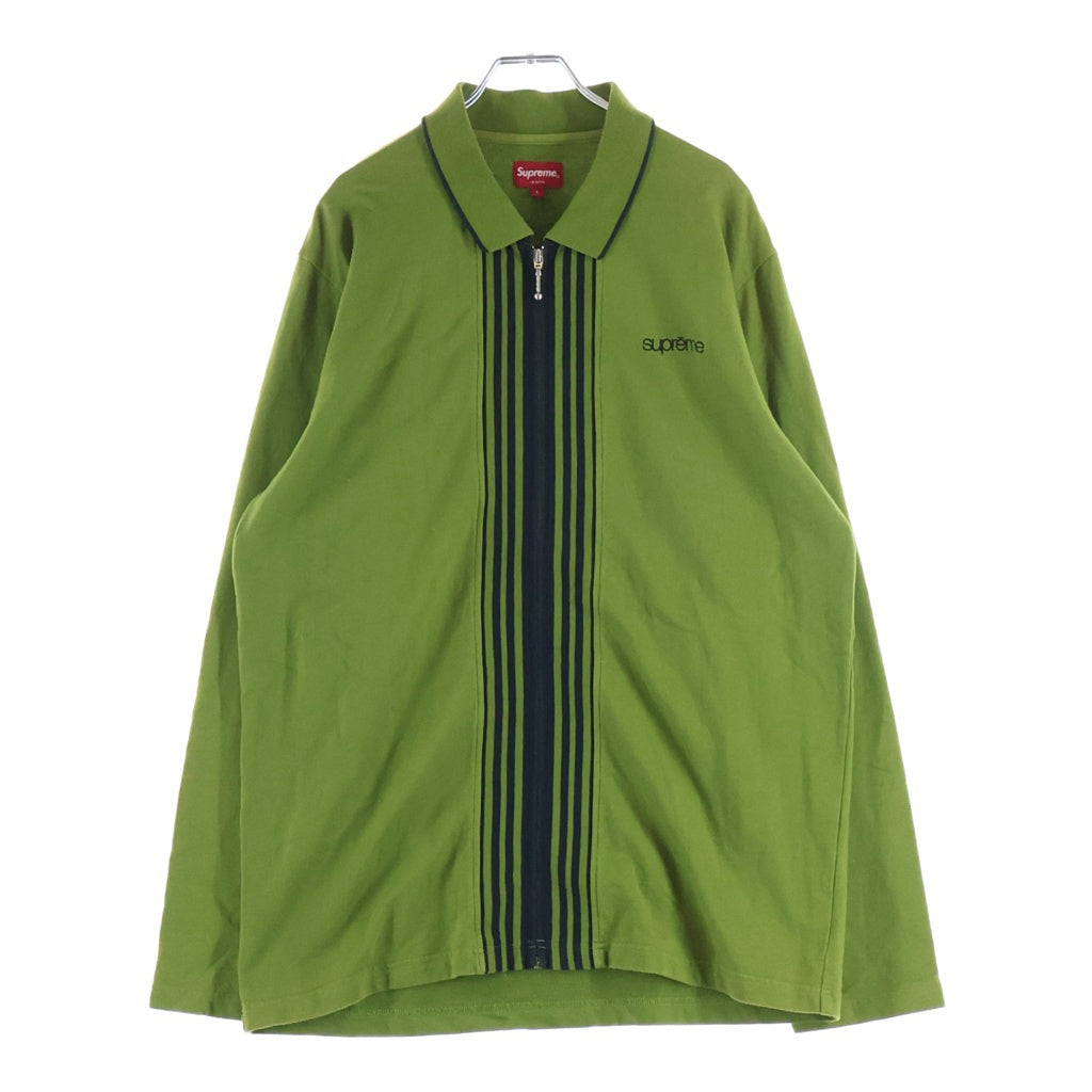 SUPREME(シュプリーム) 16AW Vertical Logo Zip Up L/S Polo 1Pロゴジップアップニットポロシャツ