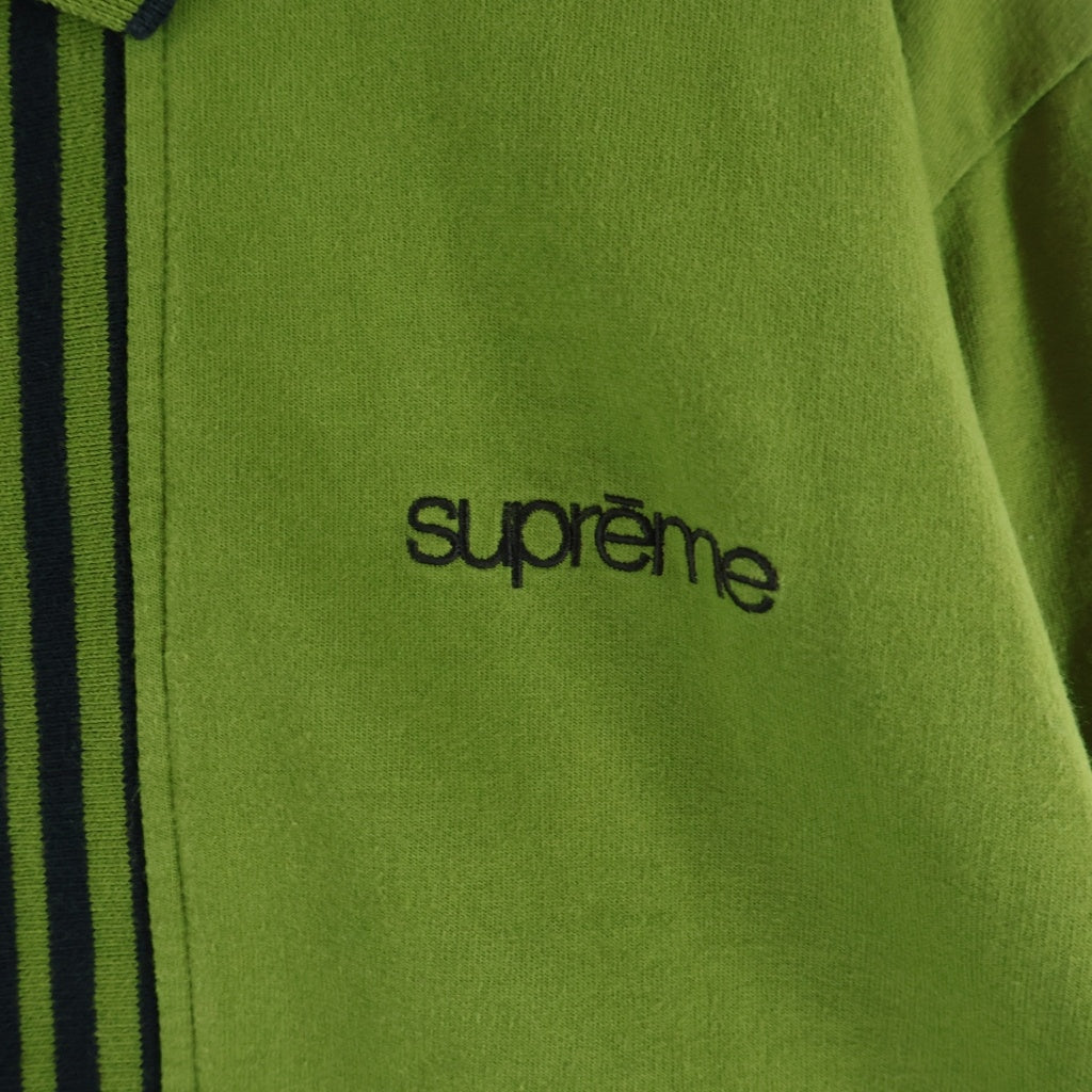 SUPREME(シュプリーム) 16AW Vertical Logo Zip Up L/S Polo 1Pロゴジップアップニットポロシャツ