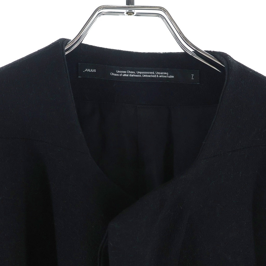 JULIUS(ユリウス) 22AW JACKET FOR MALE ノーカラー ジャケット ブラック 797JAM2