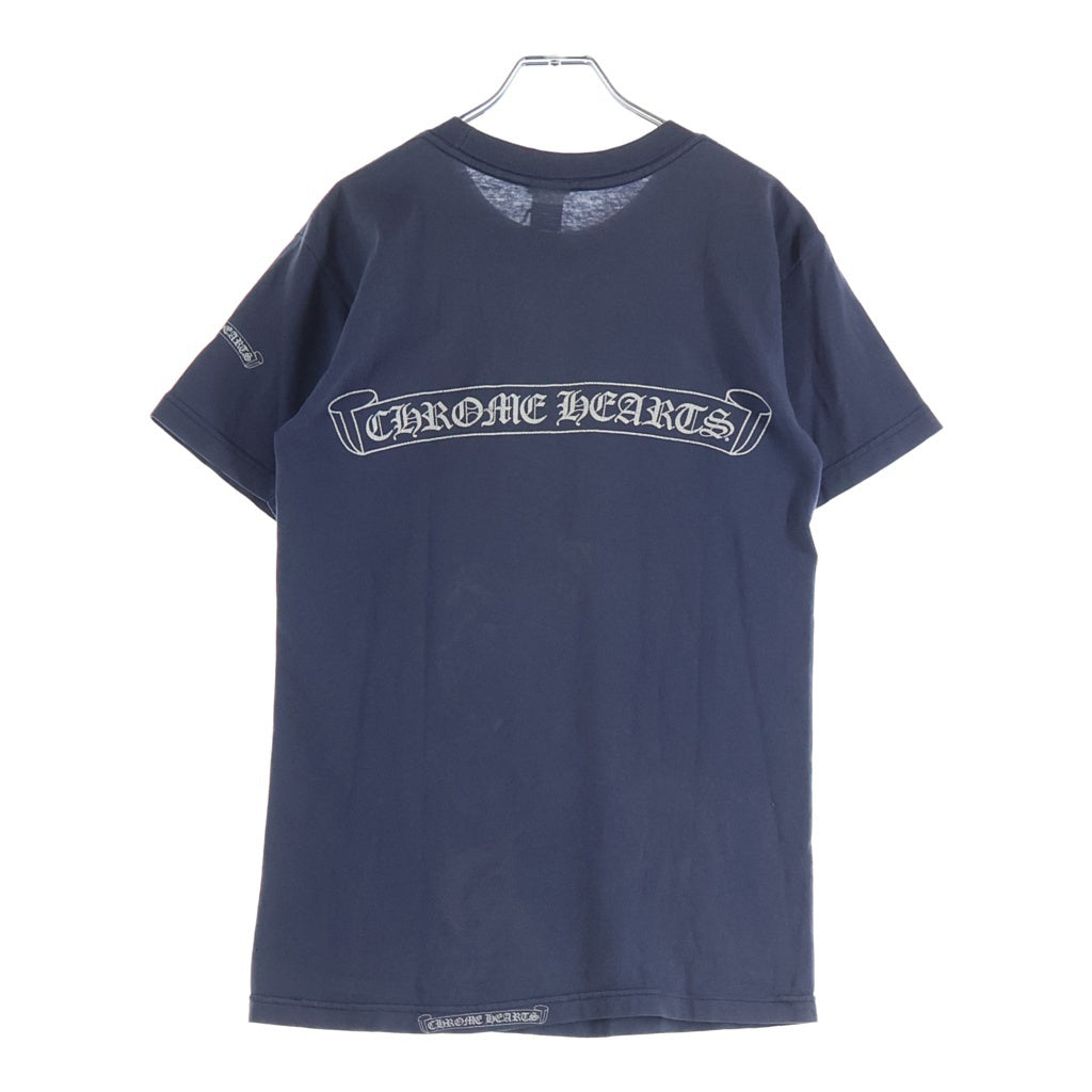 CHROME HEARTS(クロムハーツ) OLD Scroll Label オールド スクロールラベル 胸元ポケットプリントTシャツ カットソー ネイビー