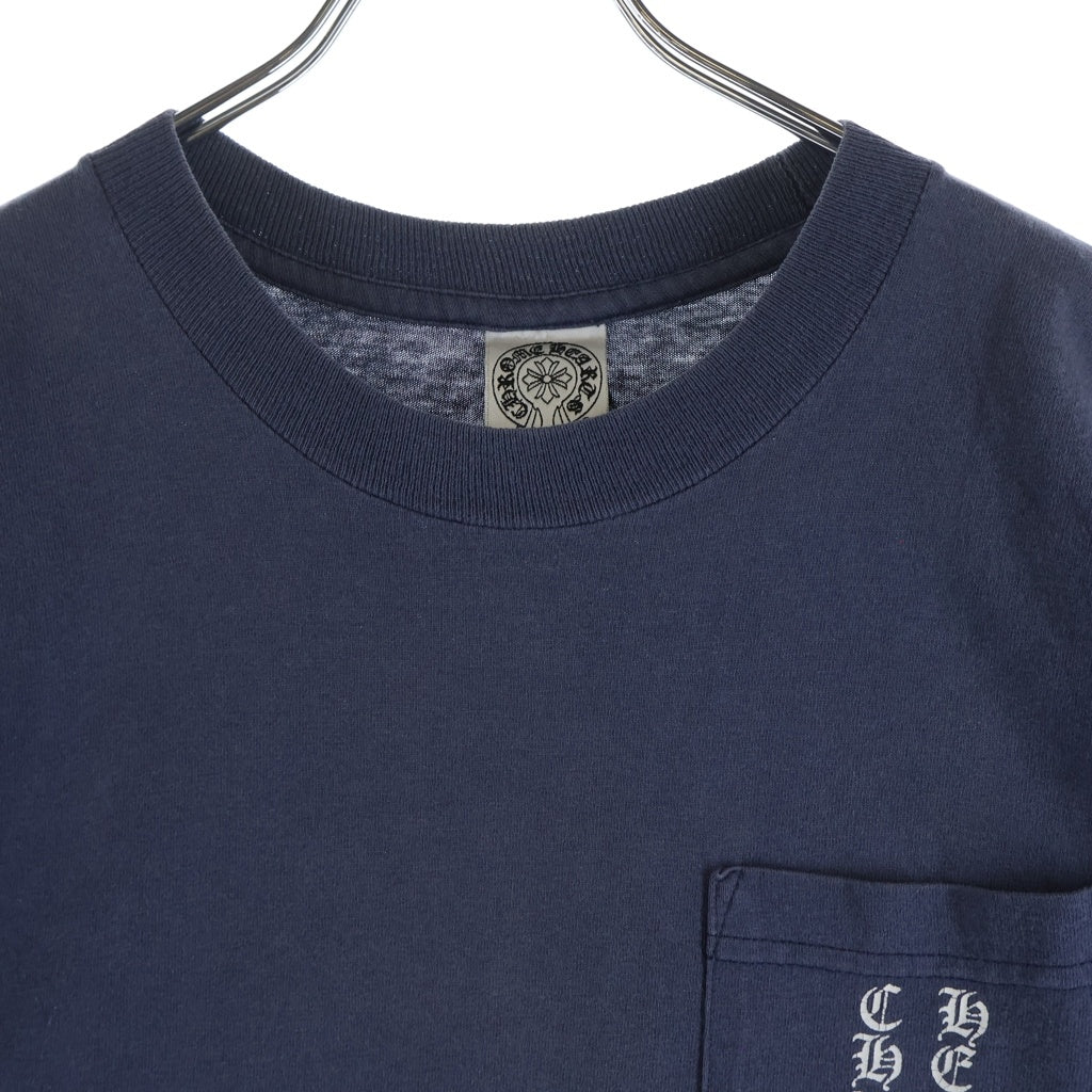 CHROME HEARTS(クロムハーツ) OLD Scroll Label オールド スクロールラベル 胸元ポケットプリントTシャツ カットソー ネイビー