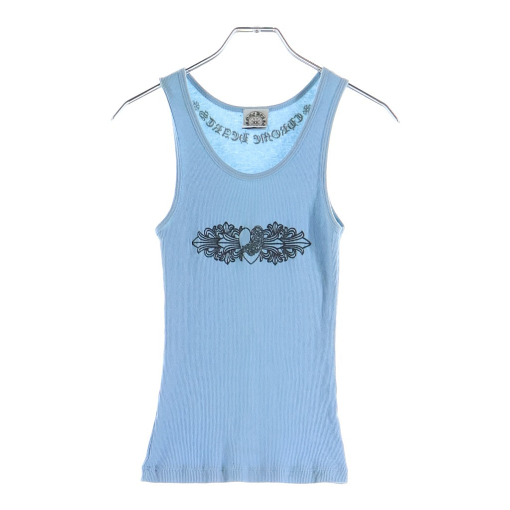 CHROME HEARTS(クロムハーツ) OLD FLRL CRS HRT フローラルハートクロス タンクトップ ブルー