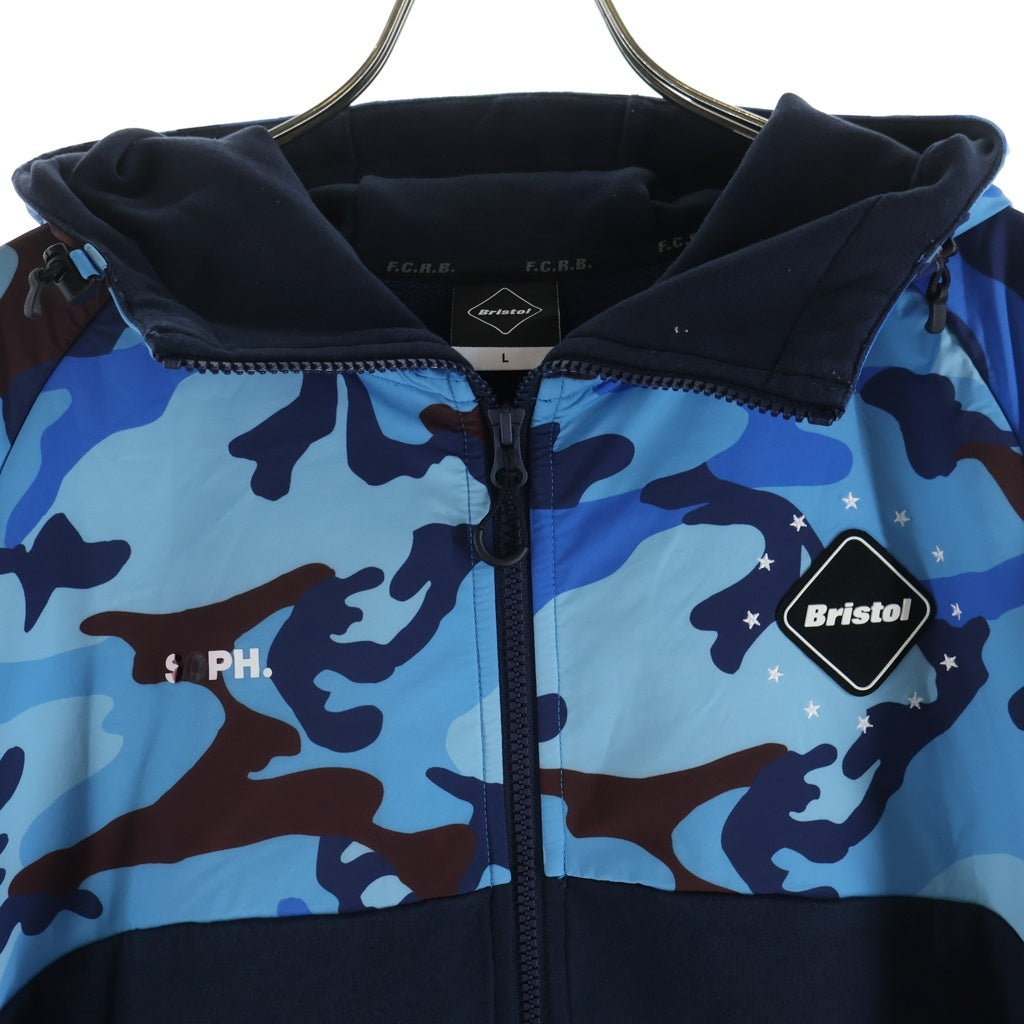 F.C.R.B./F.C.Real Bristol/FCRB(エフシーアールビー/エフシーレアルブリストル) 22AW VENTILATION HOODIE ベンチレーション フーディー ジップアップ パーカー ブルー FCRB-222022