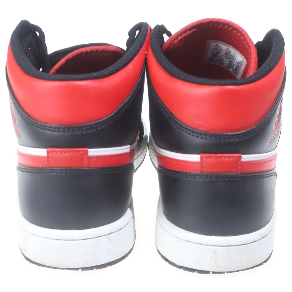 NIKE(ナイキ) AIR JORDAN 1 MID エアジョーダン ミッドカットスニーカー レッド/ブラック US9.5/27.5cm 554724-079