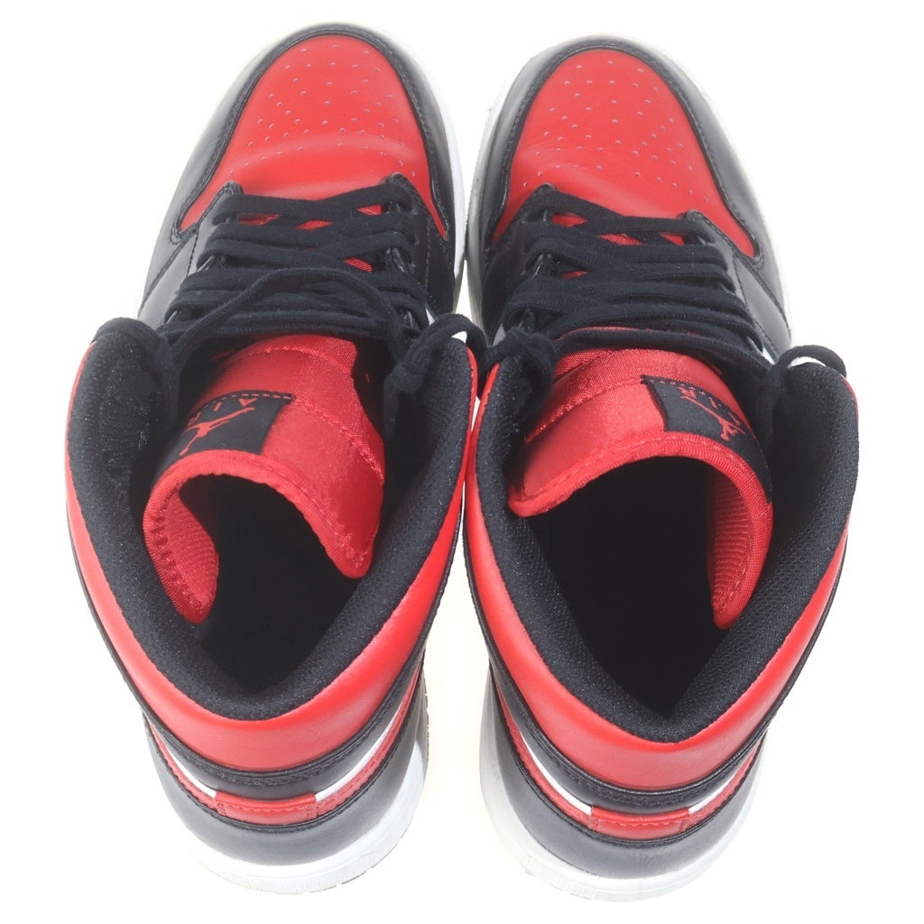 NIKE(ナイキ) AIR JORDAN 1 MID エアジョーダン ミッドカットスニーカー レッド/ブラック US9.5/27.5cm 554724-079