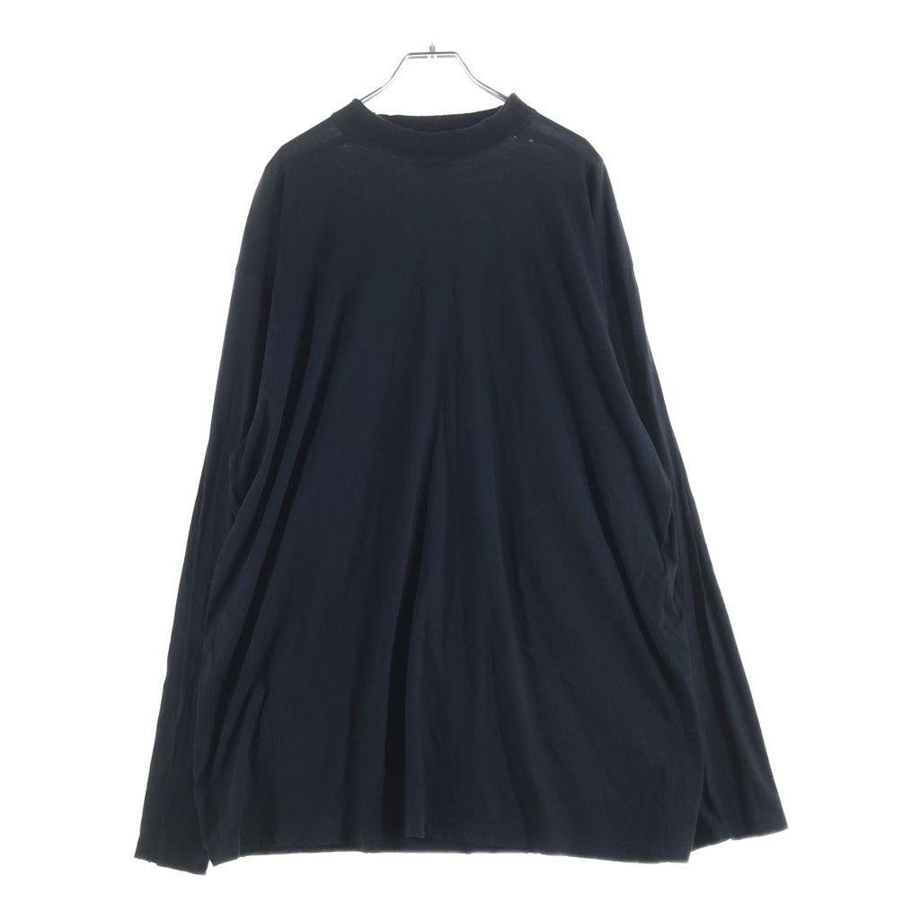 BALENCIAGA(バレンシアガ) クラッシュ加工 ネックロゴ 長袖Tシャツ カットソー ブラック 739783 TOVF4