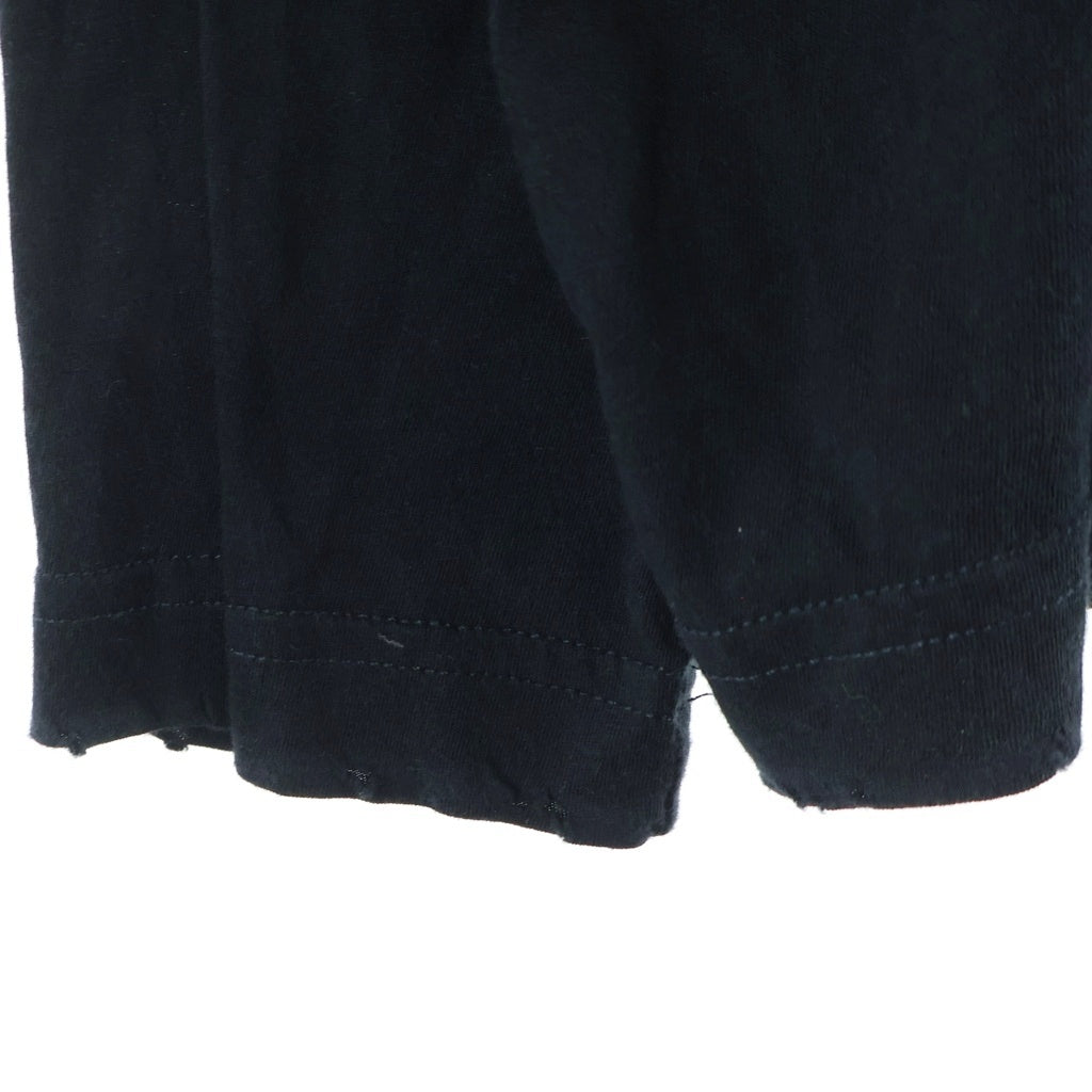 BALENCIAGA(バレンシアガ) クラッシュ加工 ネックロゴ 長袖Tシャツ カットソー ブラック 739783 TOVF4