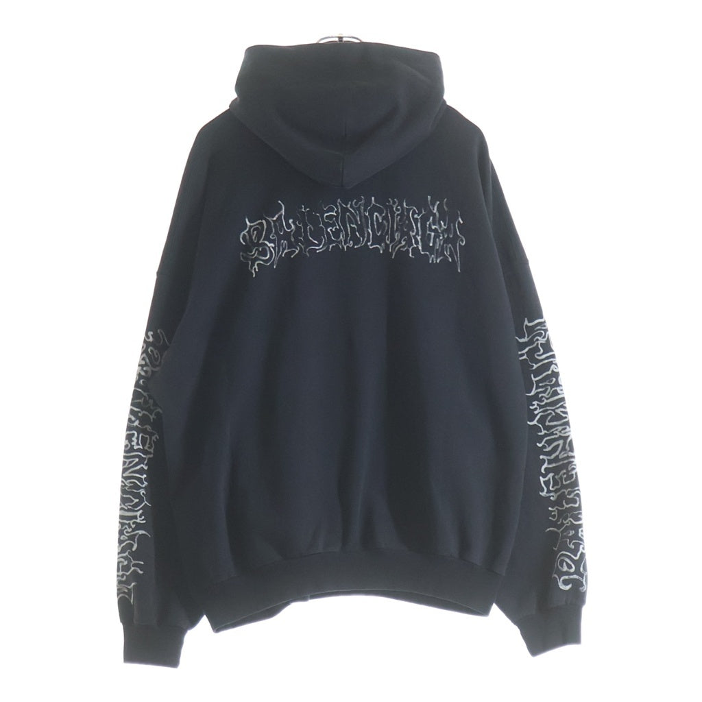 BALENCIAGA(バレンシアガ) METAL OUTLINE HOODIE フーデット プルオーバー スウェットシャツ ブラック 739024 TPV04