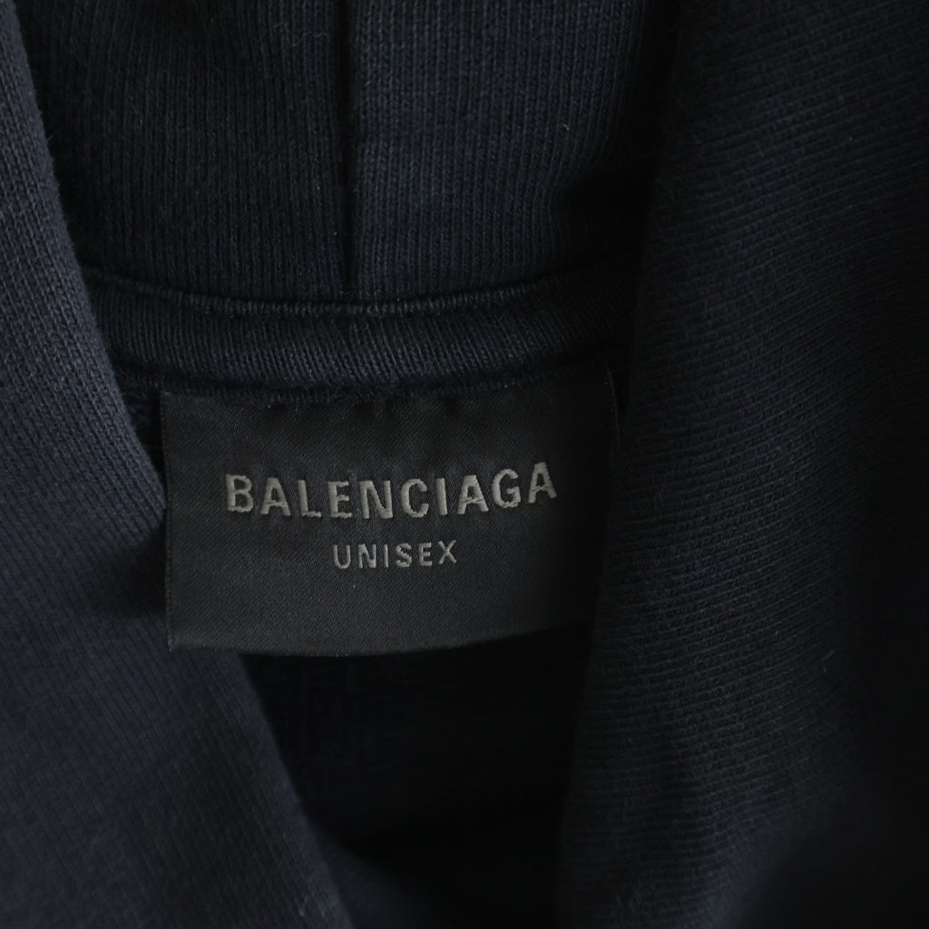 BALENCIAGA(バレンシアガ) METAL OUTLINE HOODIE フーデット プルオーバー スウェットシャツ ブラック 739024 TPV04