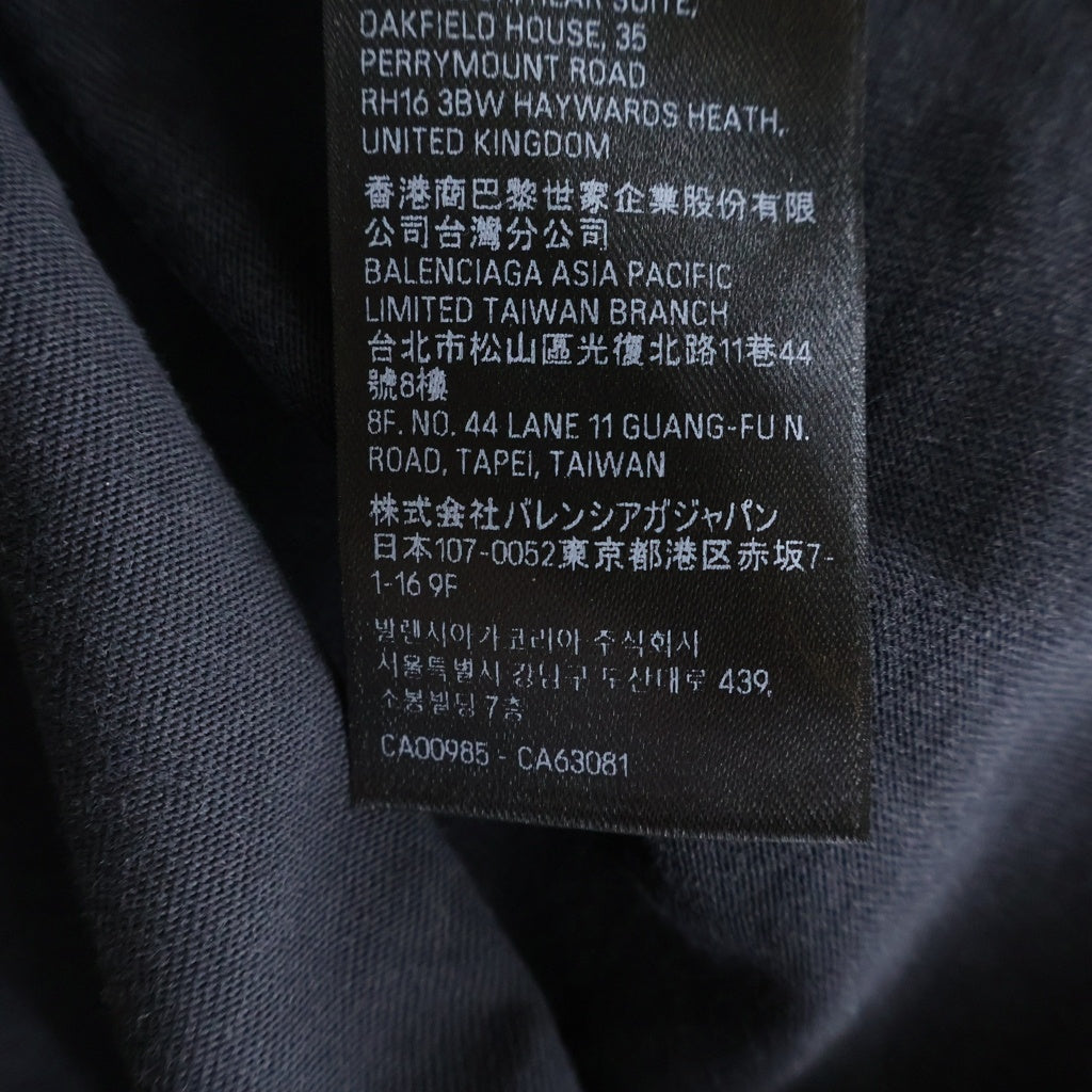 BALENCIAGA(バレンシアガ) 23AW Pierced T-Shirt ピアス デザイン デストロイ ダメージ 加工 オーバーサイズTシャツ ブラック 761460 TPVD4