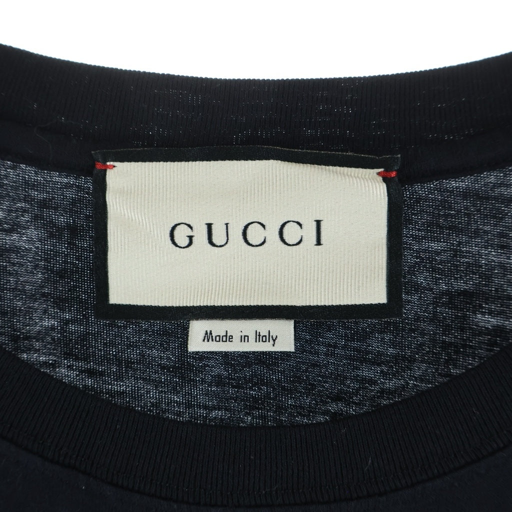 GUCCI(グッチ) インターロッキング プリント 半袖 カットソー Tシャツ ブラック 493117-X3Q35