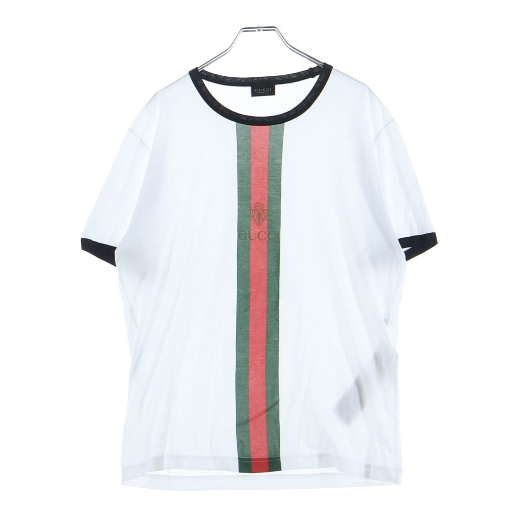 GUCCI(グッチ) コットン ジャージー ロゴプリント 半袖 カットソー Tシャツ ホワイト 872487 XJHYA