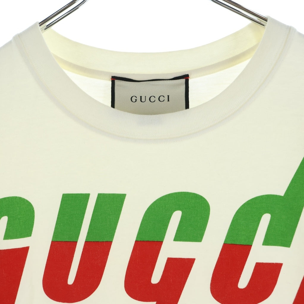 GUCCI(グッチ) ブレードロゴプリント 半袖 カットソー Tシャツ アイボリー
