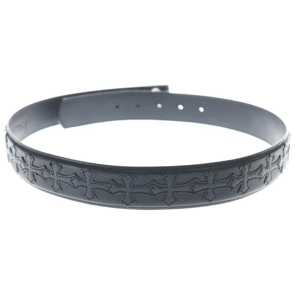 CHROME HEARTS(クロムハーツ) 1.5 STRAP CEMETERY 1.5inch セメタリークロスパッチ レザーベルト ブラック