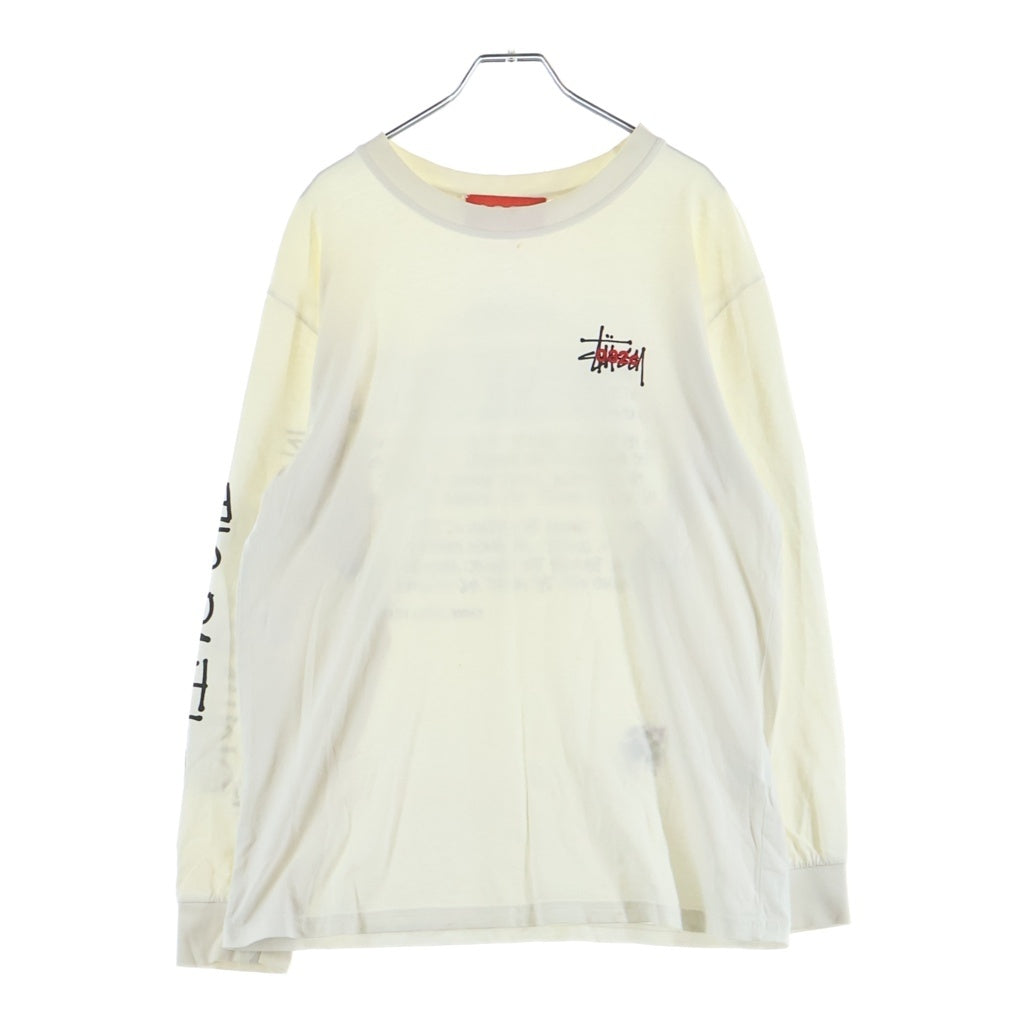 STUSSY(ステューシー) ×032c Long Sleeve T shirt ×ゼロスリートゥーシー バックプリント長袖Tシャツ ホワイト