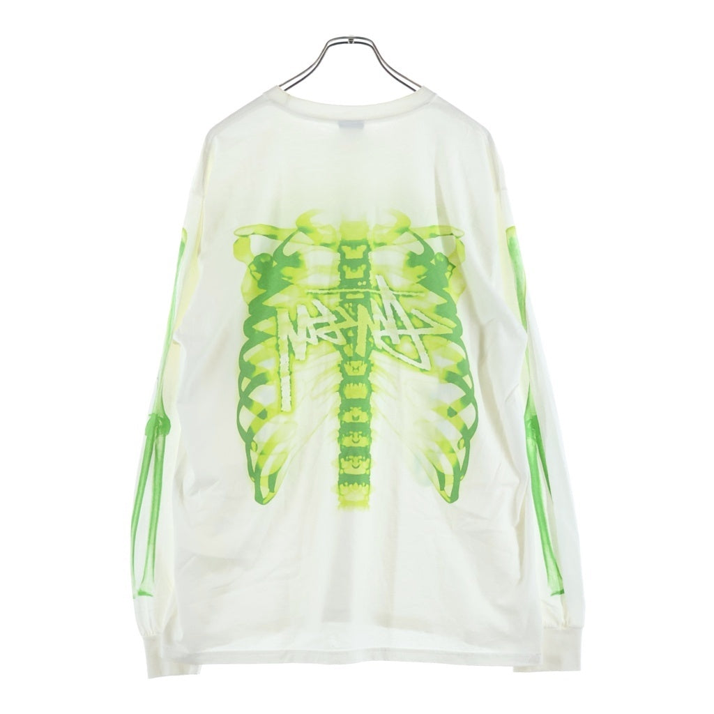 STUSSY(ステューシー) Rib Cage 3M LS Tee リブ ケージプリント 長袖Tシャツ ホワイト