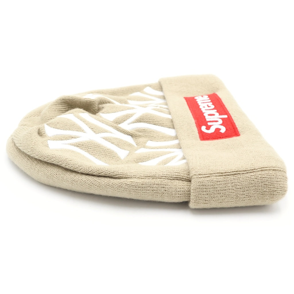 SUPREME(シュプリーム) ×New York Yankees ×New Era Box Logo Beanie ビーニー カーキ