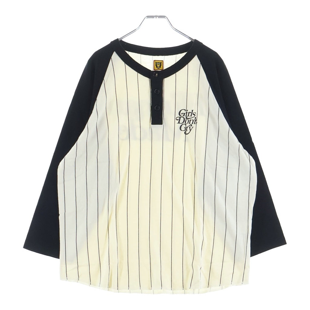 HUMAN MADE(ヒューマンメイド) Girls Don't Cry xガールズ ドント クライ GDC ベースボール 3/4 Tシャツ ホワイト/ブラック