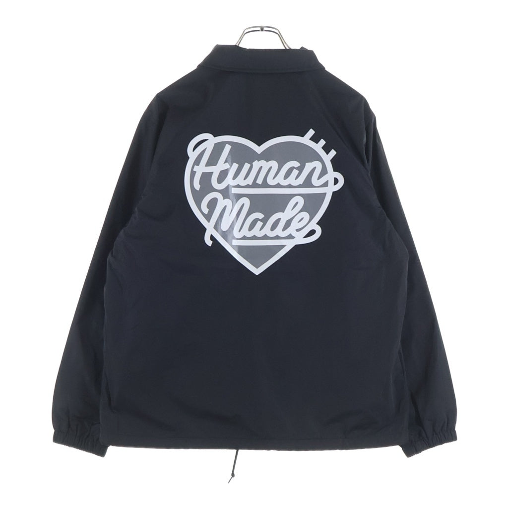 HUMAN MADE(ヒューマンメイド) ロゴ プリント ナイロン コーチジャケット ブラック