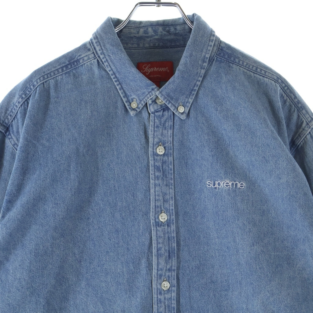 SUPREME(シュプリーム) 20AW Classic Logo Denim Shirt クラシックロゴ刺繍 長袖ボタンダウンシャツ インディゴ