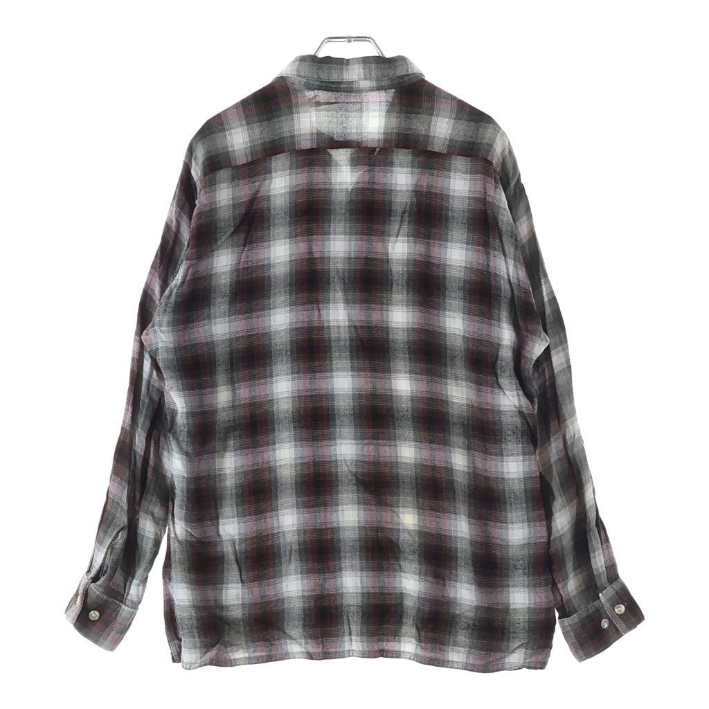VINTAGE(ヴィンテージ) 50S-60S VINTAGE ARROW アロー レーヨン オンブレチェック 長袖シャツ レッド/グレー