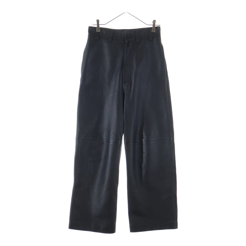 BALENCIAGA(バレンシアガ) Lambskin leather straight leg pants ラムレザー ストレート レッグパンツ ブラック 662538 TKS33