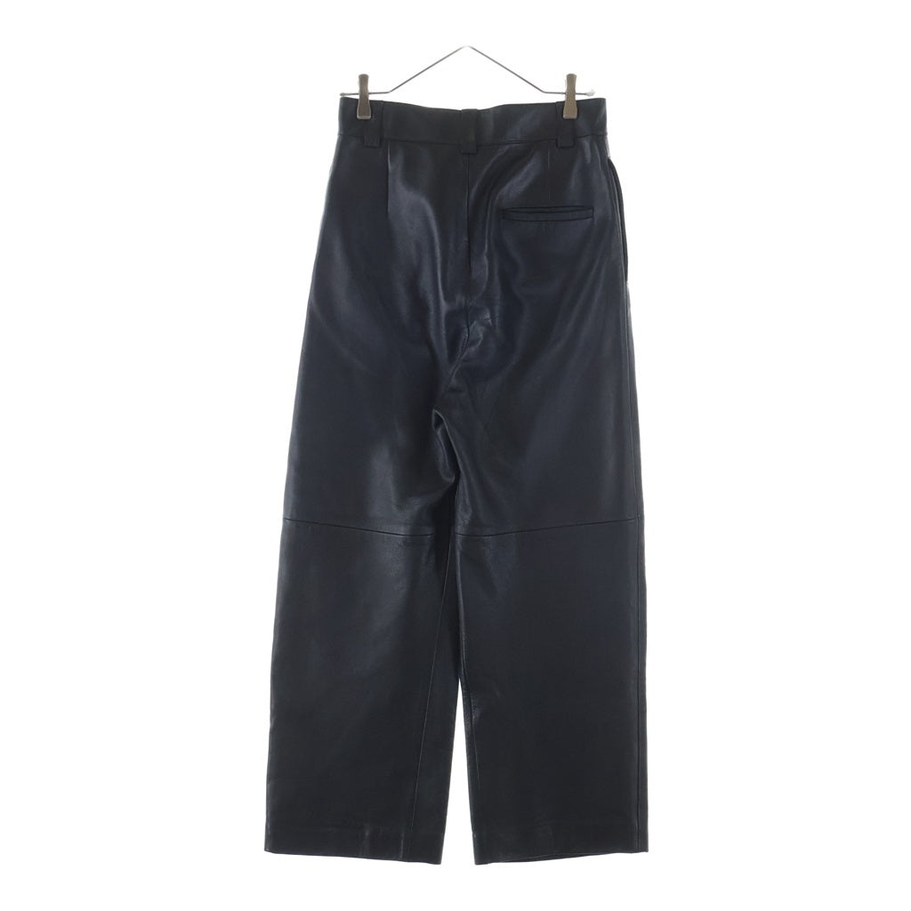 BALENCIAGA(バレンシアガ) Lambskin leather straight leg pants ラムレザー ストレート レッグパンツ ブラック 662538 TKS33