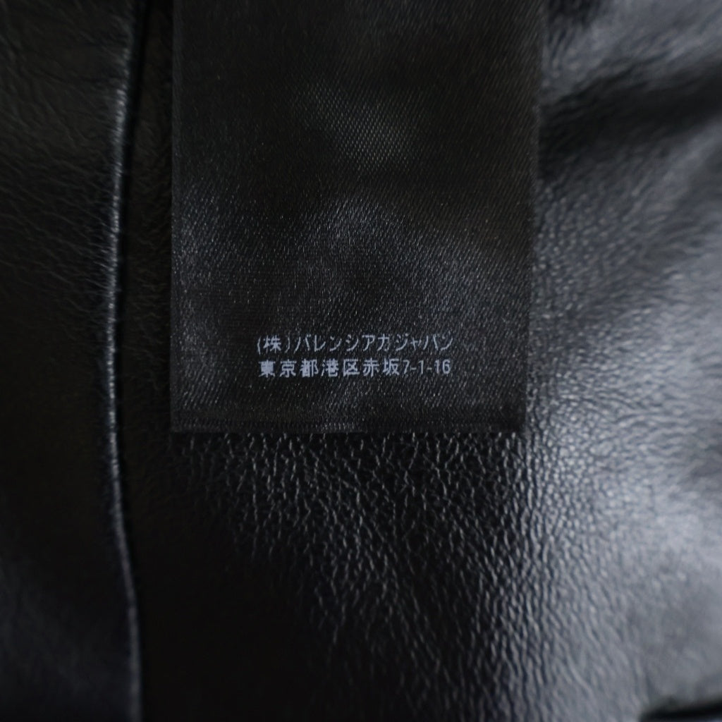 BALENCIAGA(バレンシアガ) Lambskin leather straight leg pants ラムレザー ストレート レッグパンツ ブラック 662538 TKS33