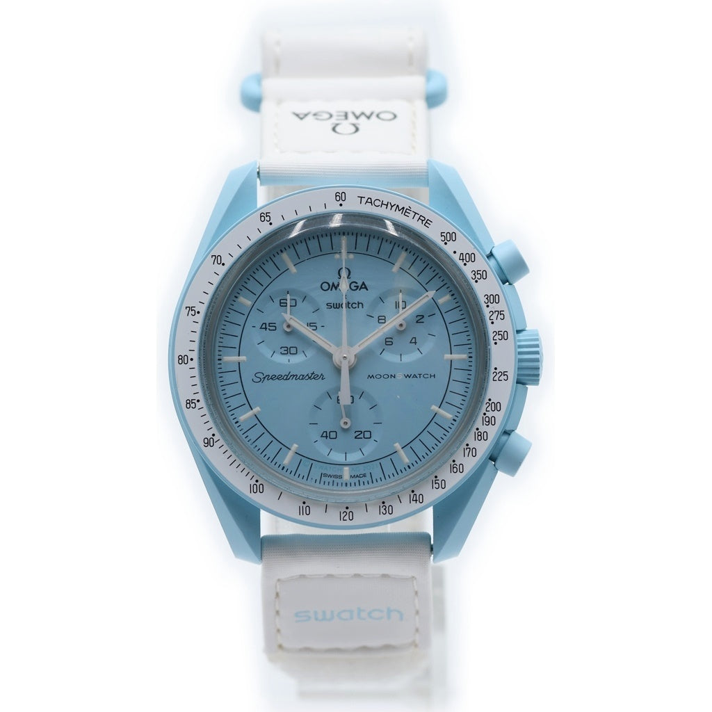 OMEGA(オメガ) ×SWATCH ムーンスウォッチ ミッショントゥザウラヌス 腕時計 ブルー/ホワイト SO33L100
