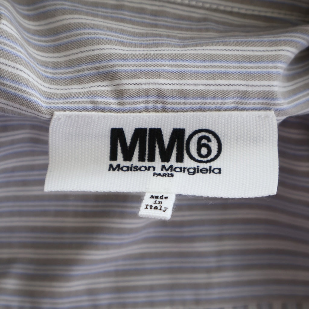 MM6 Maison Margiela(エムエムシックスメゾンマルジェラ) 23SS ストライプ ドレス 長袖 シャツ グレー S52CT0766
